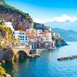 Stadsgezicht van de stad Amalfi, Italië