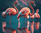 Flamingo's in water