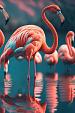 Flamingo's in water