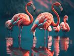 Flamingo's in water