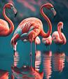 Flamingo's in water