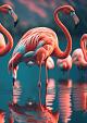 Flamingo's in water