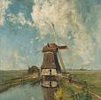 Een Molen aan een Poldervaart, Paul Joseph Constantin Gabriël, 1889