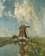 Een Molen aan een Poldervaart, Paul Joseph Constantin Gabriël, 1889