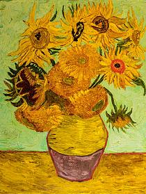 Vaas zonnebloemen, gebaseerd op Van Gogh