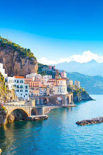 Stadsgezicht van de stad Amalfi, Italië