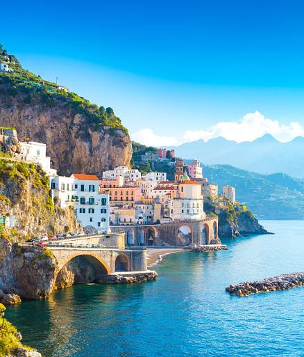 Stadsgezicht van de stad Amalfi, Italië