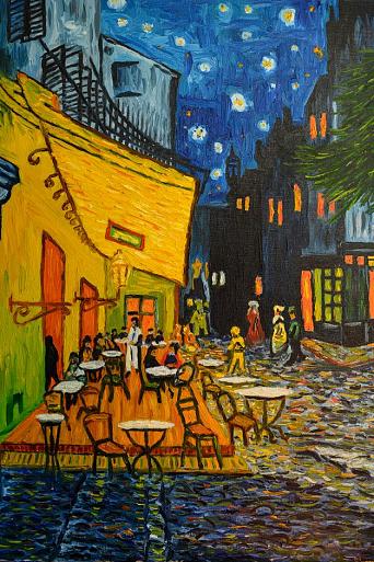 Café schilderij, gebaseerd op Van Gogh 