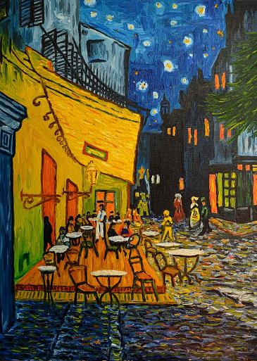 Café schilderij, gebaseerd op Van Gogh 