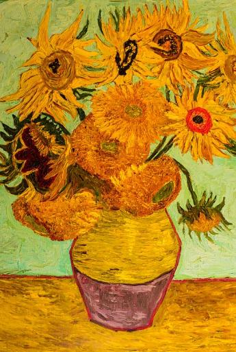 Vaas zonnebloemen, gebaseerd op Van Gogh