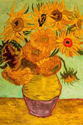 Vaas zonnebloemen, gebaseerd op Van Gogh