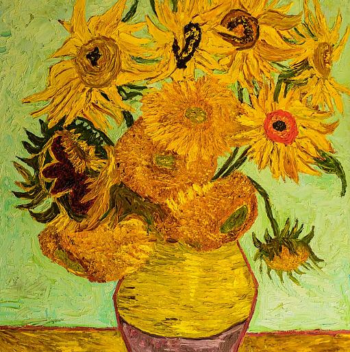 Vaas zonnebloemen, gebaseerd op Van Gogh