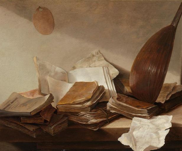 Stilleven met boeken, Jan Davidsz. de Heem, 1625 - 1630